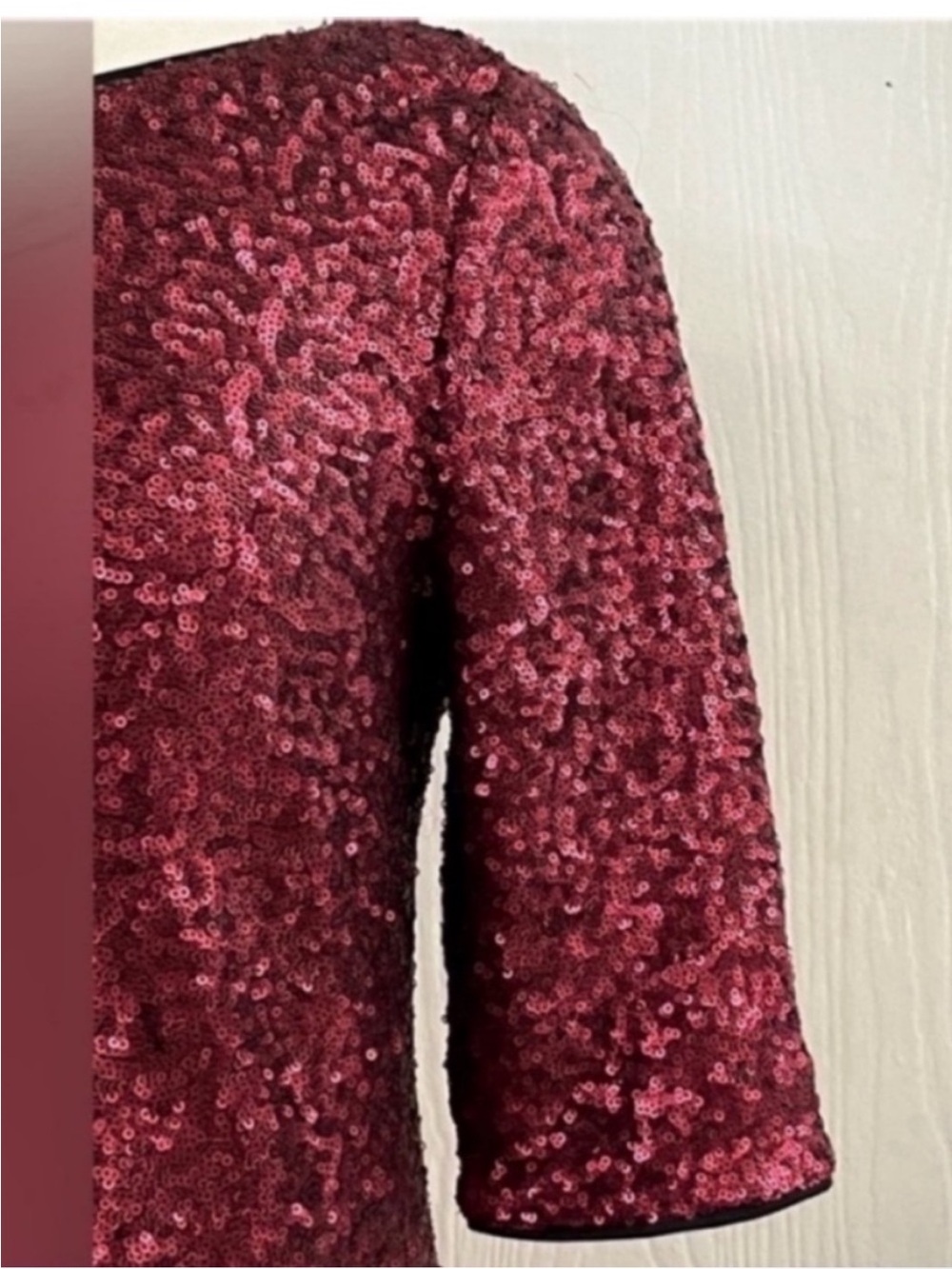 Betsy Johnson Women's Sequined Shift Dress - Burgundy Size 4 - Picture 8 of 9